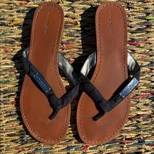 Coach Black and Tan Women's Sandals